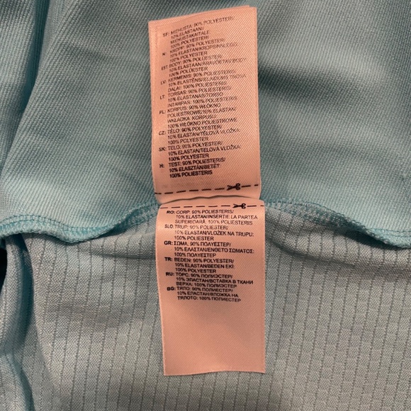 Adidas XL Light Blue Long Sleeve Quarter Zip Fitted Athletic Jacket - Picture 5 of 10